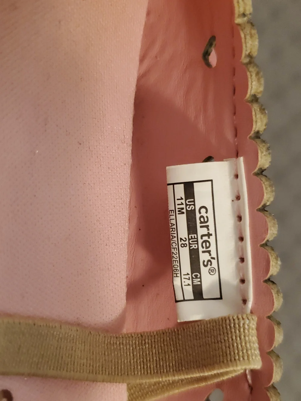 Carter's Gold Glitter Ballet Flats Size 11